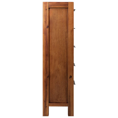 Cassettiera in Legno Massello di Acacia 45x32x115cm