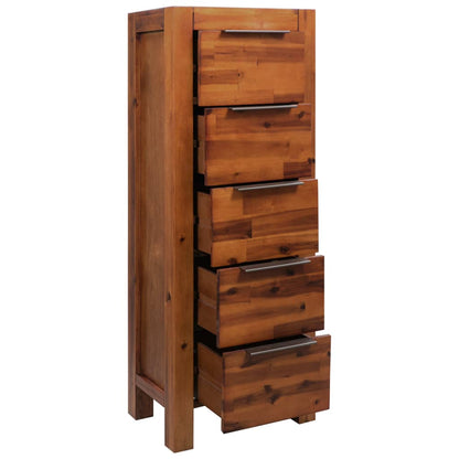Cassettiera in Legno Massello di Acacia 45x32x115cm