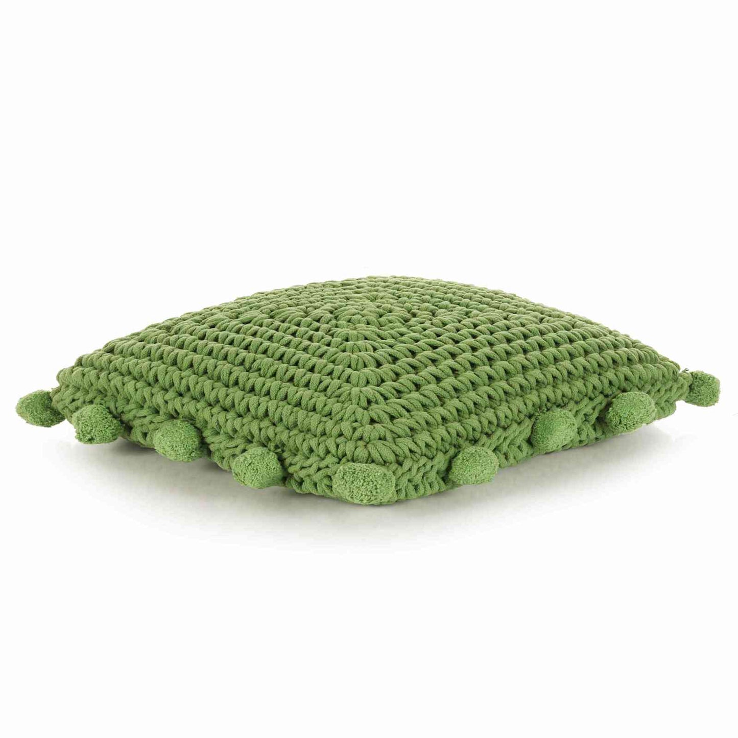 Cuscino da Lanciare Intreccio a cesto Verde 50 x 50 cm Cotone