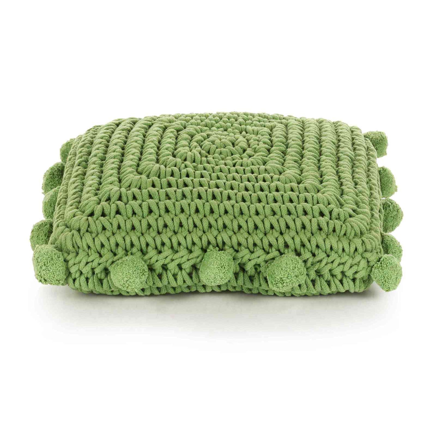 Cuscino da Lanciare Intreccio a cesto Verde 50 x 50 cm Cotone