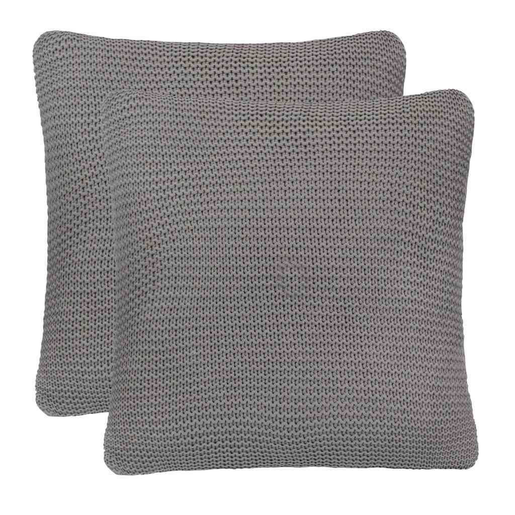Cuscino da Lanciare Intreccio a cesto con cuscino Grigio Cotone