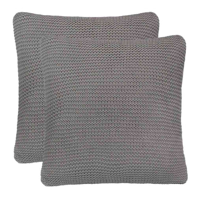 Cuscino da Lanciare Intreccio a cesto con cuscino Grigio Cotone