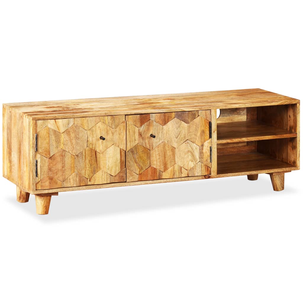 Mobile Porta TV in Legno Massello di Mango 118x35x40 cm