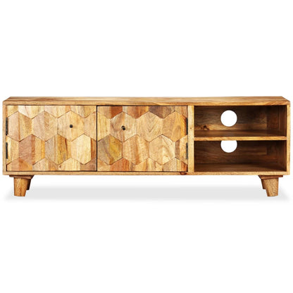 Mobile Porta TV in Legno Massello di Mango 118x35x40 cm