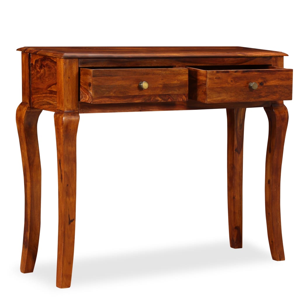 Tavolo Consolle in Legno Massello di Sheesham 90x32x76 cm