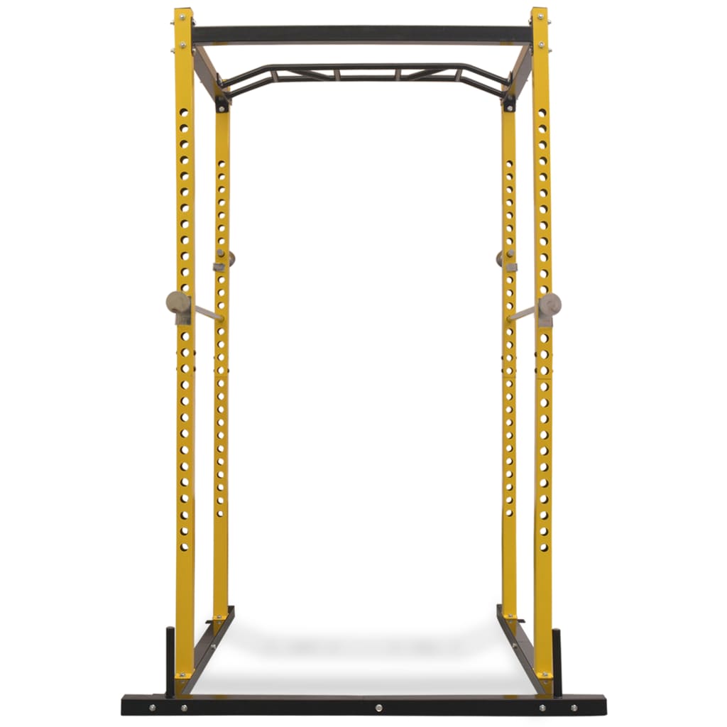 Gabbia di Allenamento per lo Squat 140x145x214 cm Giallo e Nero