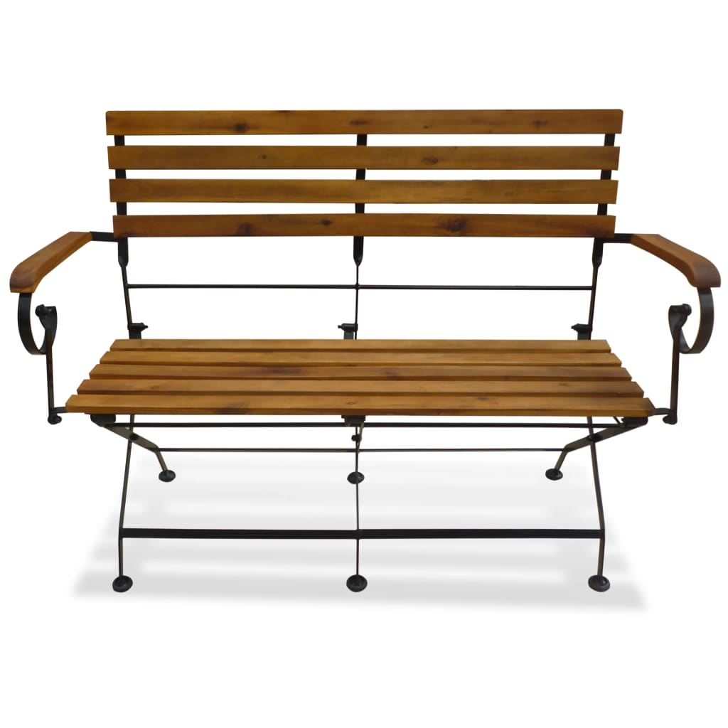 Panchina da Giardino Pieghevole 112 cm Legno Massello di Acacia