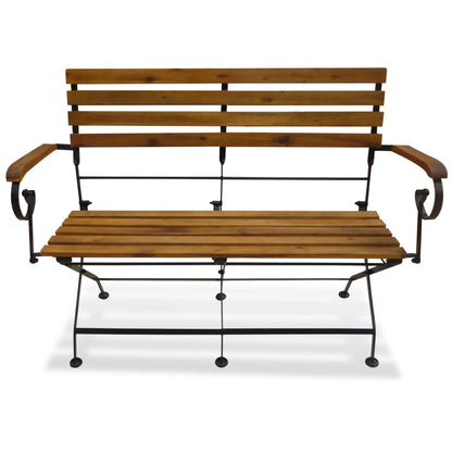 Panchina da Giardino Pieghevole 112 cm Legno Massello di Acacia