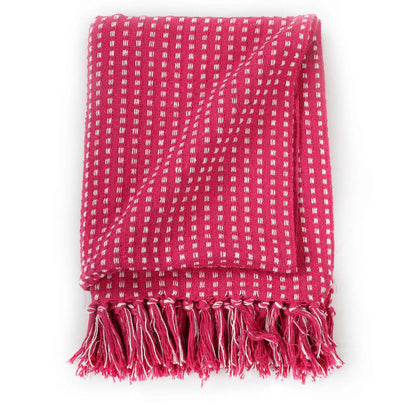 Copriletto in Cotone a Quadri 125x150 cm Rosa