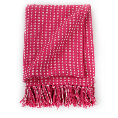 Copriletto in Cotone a Quadri 160x210 cm Rosa