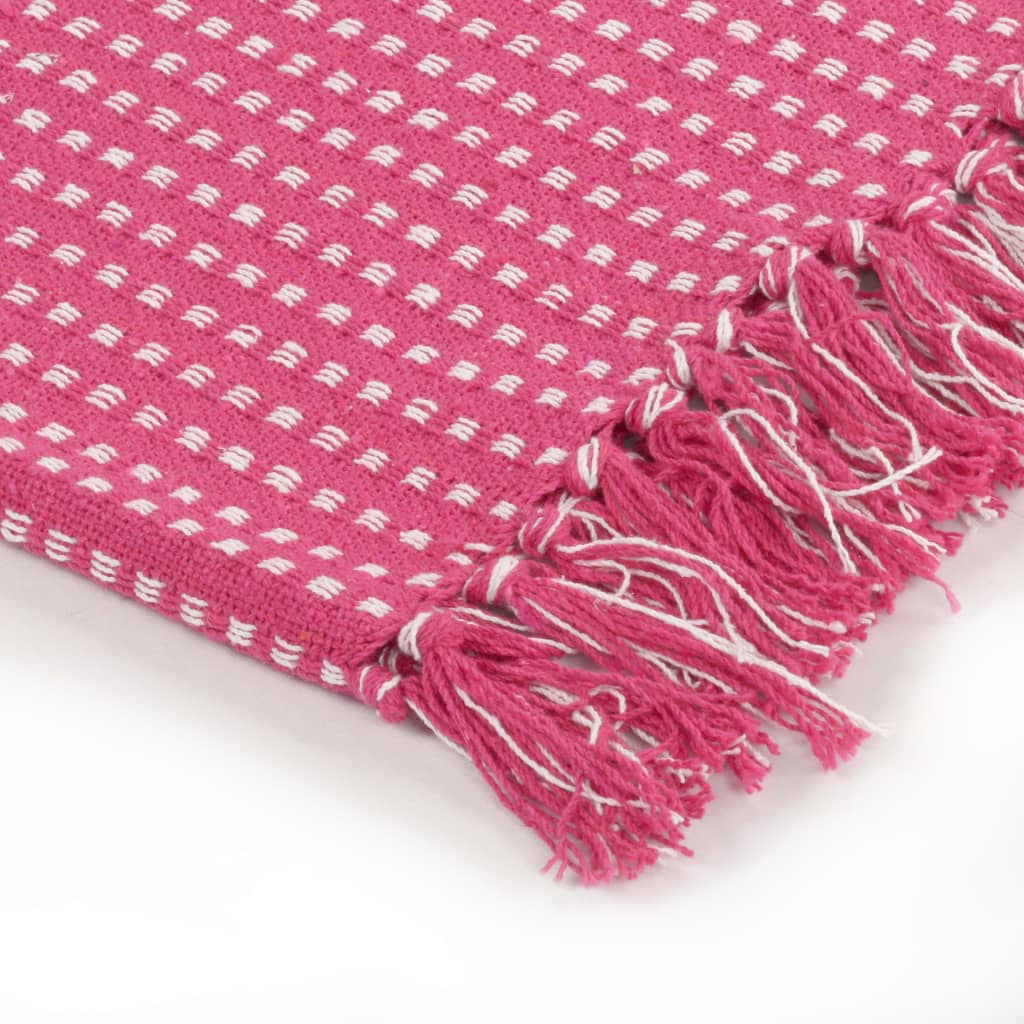 Copriletto in Cotone a Quadri 160x210 cm Rosa