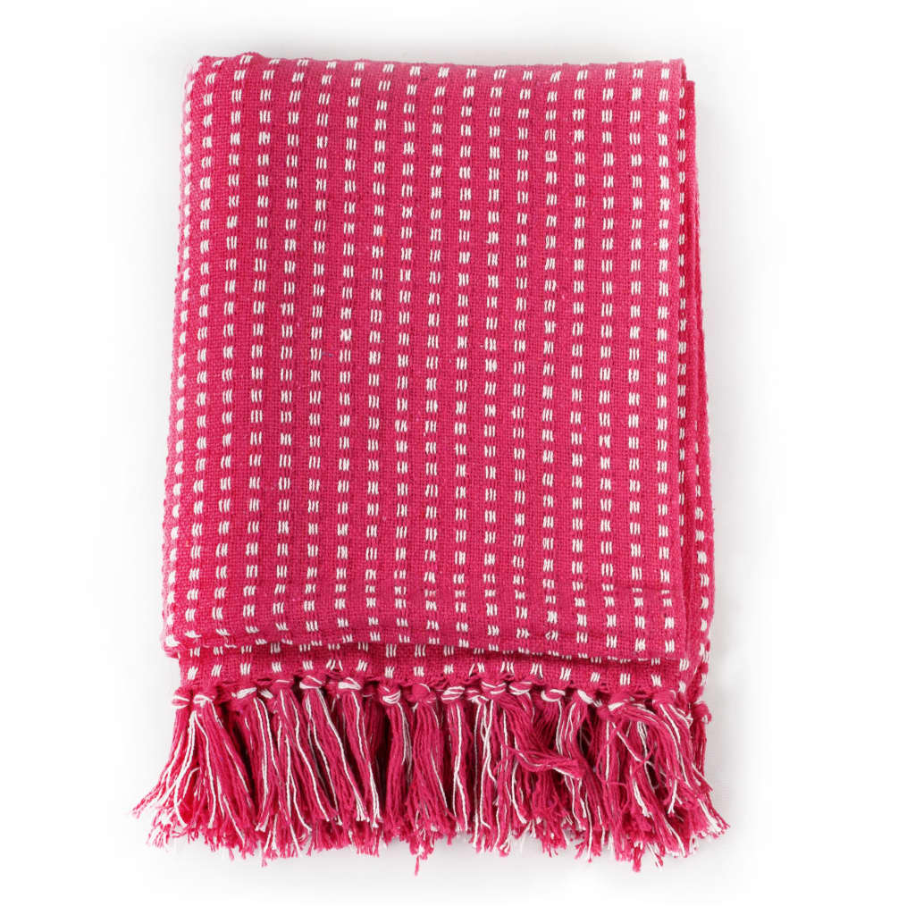 Copriletto in Cotone a Quadri 220x250 cm Rosa