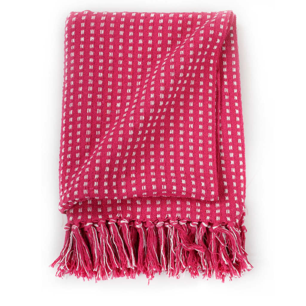 Copriletto in Cotone a Quadri 220x250 cm Rosa