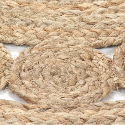 Tappeto in Juta con Design Intrecciato 120 cm Rotondo