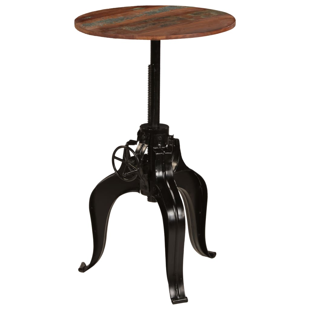 Tavolo da Bar in Legno Massello di Recupero 60x(76-110) cm