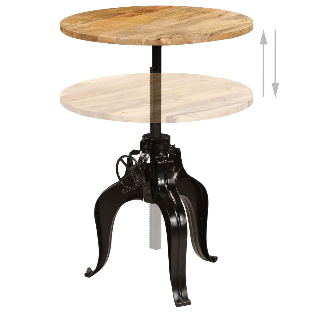 Tavolo da Bar in Legno Massello di Mango 75x(76-110) cm
