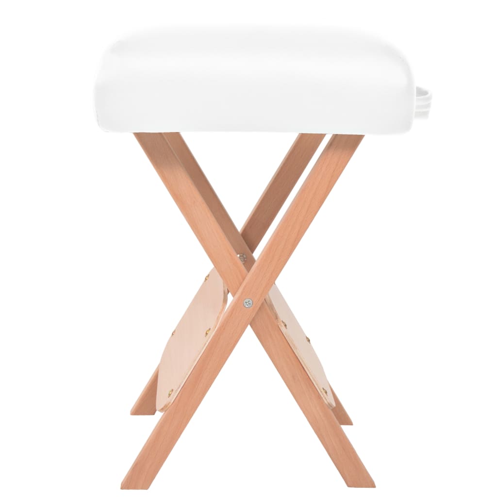 Sgabello da Massaggio Spessore Sedile 12 cm e 2 Supporti Bianco