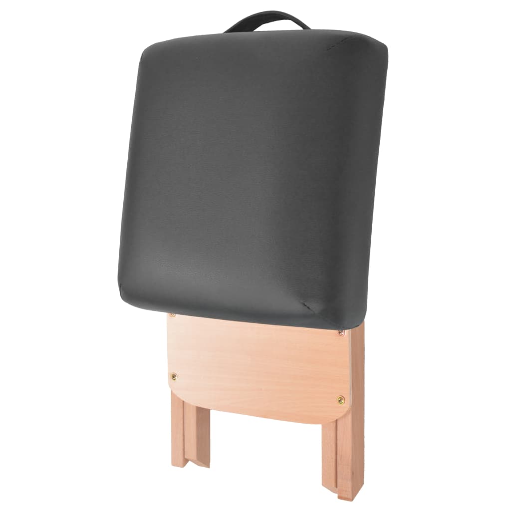 Sgabello da Massaggio Pieghevole Spessore Sedile 12 cm Nero