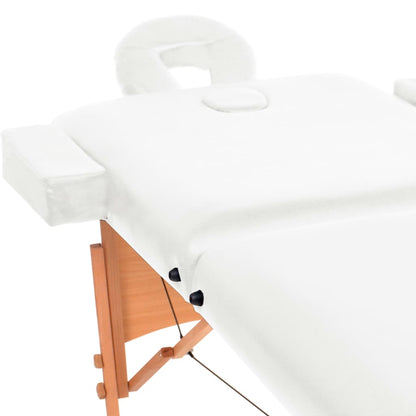 Lettino da Massaggio Pieghevole 2 Zone Spessore 10 cm Bianco