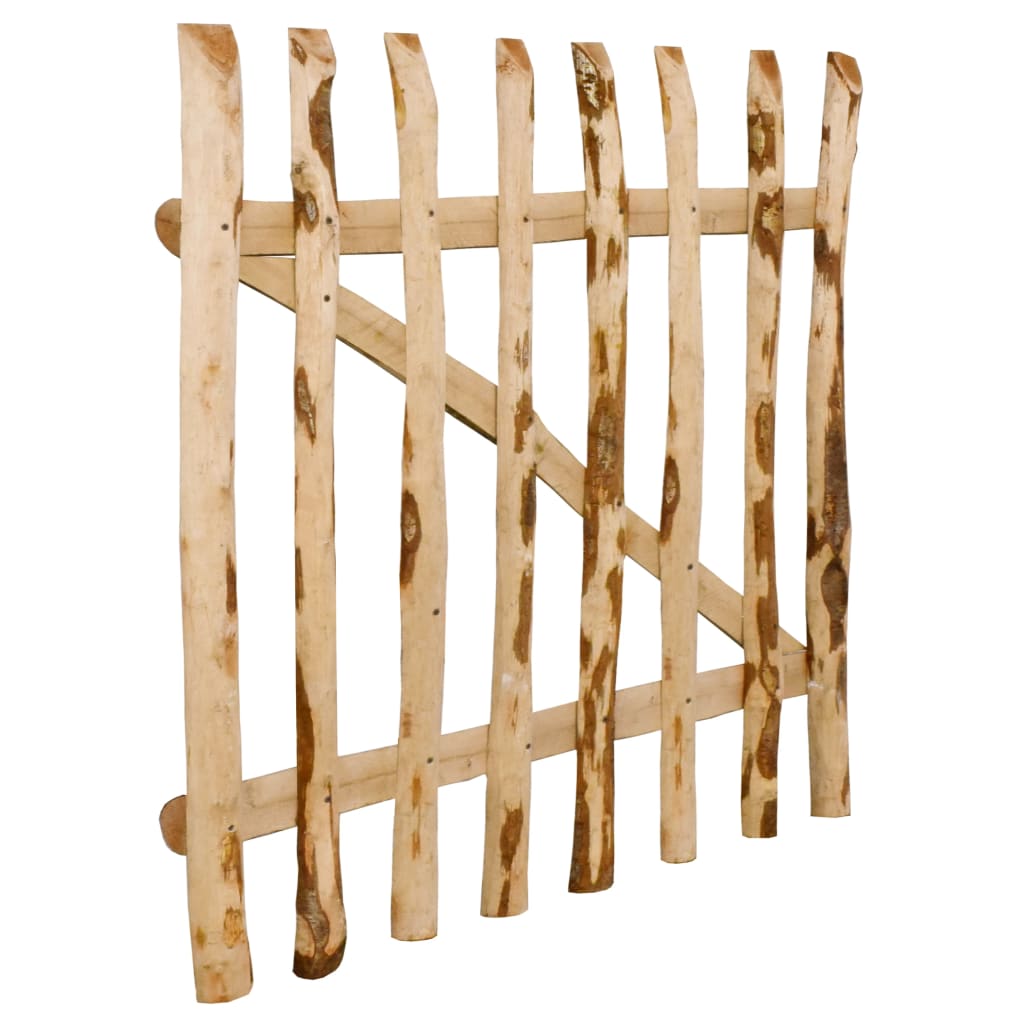 Cancello Singolo per Recinzione in Legno di Nocciolo 100x90 cm