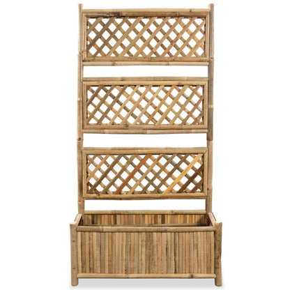 Letto Rialzato da Giardino con Graticcio in BambÃ¹ 70 cm