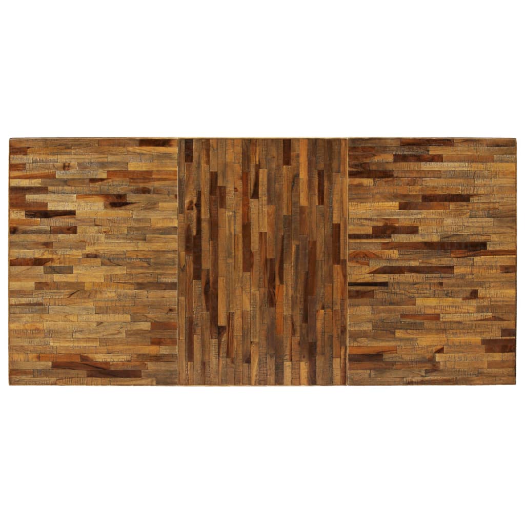 Tavolo da Pranzo in Teak Recuperato e Acciaio 180x90x76 cm