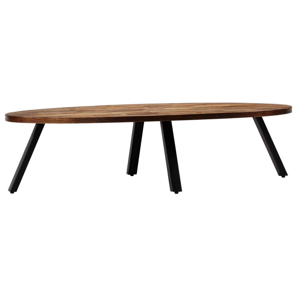 Tavolino in Legno di Teak di Recupero Ovale 120x60x30 cm