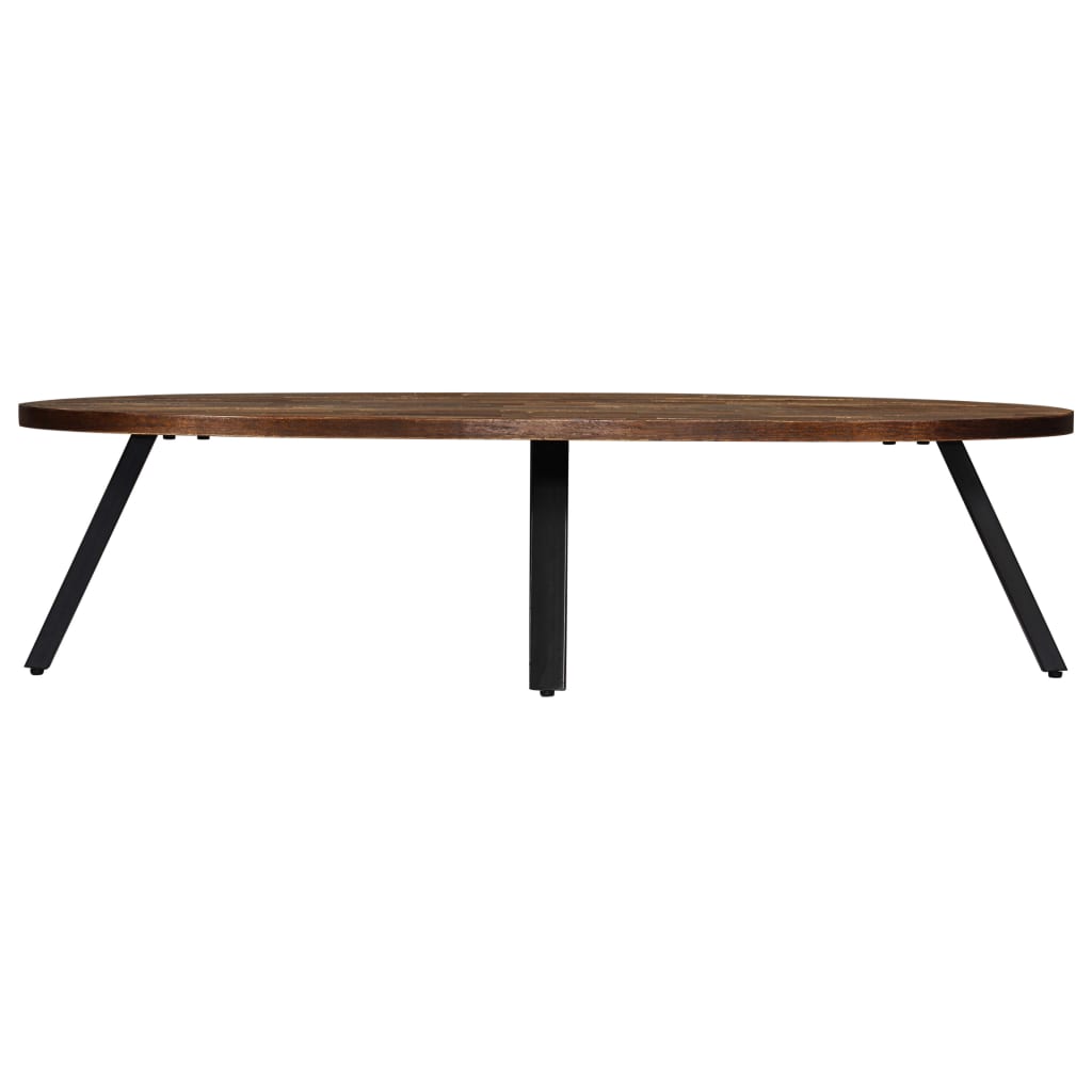 Tavolino in Legno di Teak di Recupero Ovale 120x60x30 cm