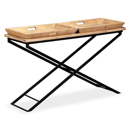 Tavolino Consolle in Legno Massello di Mango 130x40x80 cm