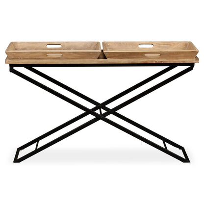 Tavolino Consolle in Legno Massello di Mango 130x40x80 cm