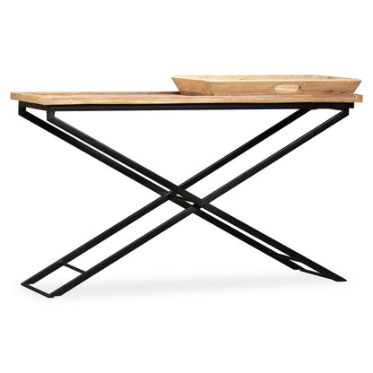 Tavolino Consolle in Legno Massello di Mango 130x40x80 cm