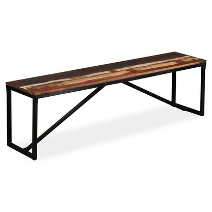Panca in Legno Massello di Recupero 160x35x45 cm