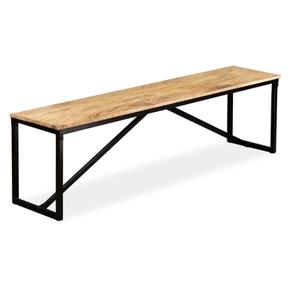 Panca in Legno Massello di Mango 160x35x45 cm