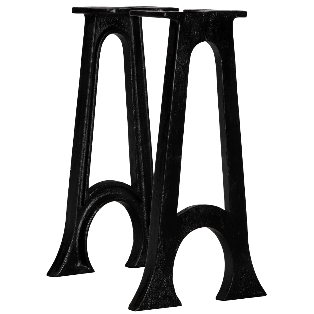 Gambe per Panca 2 pz con Base ad Arco a Forma di A in Ghisa