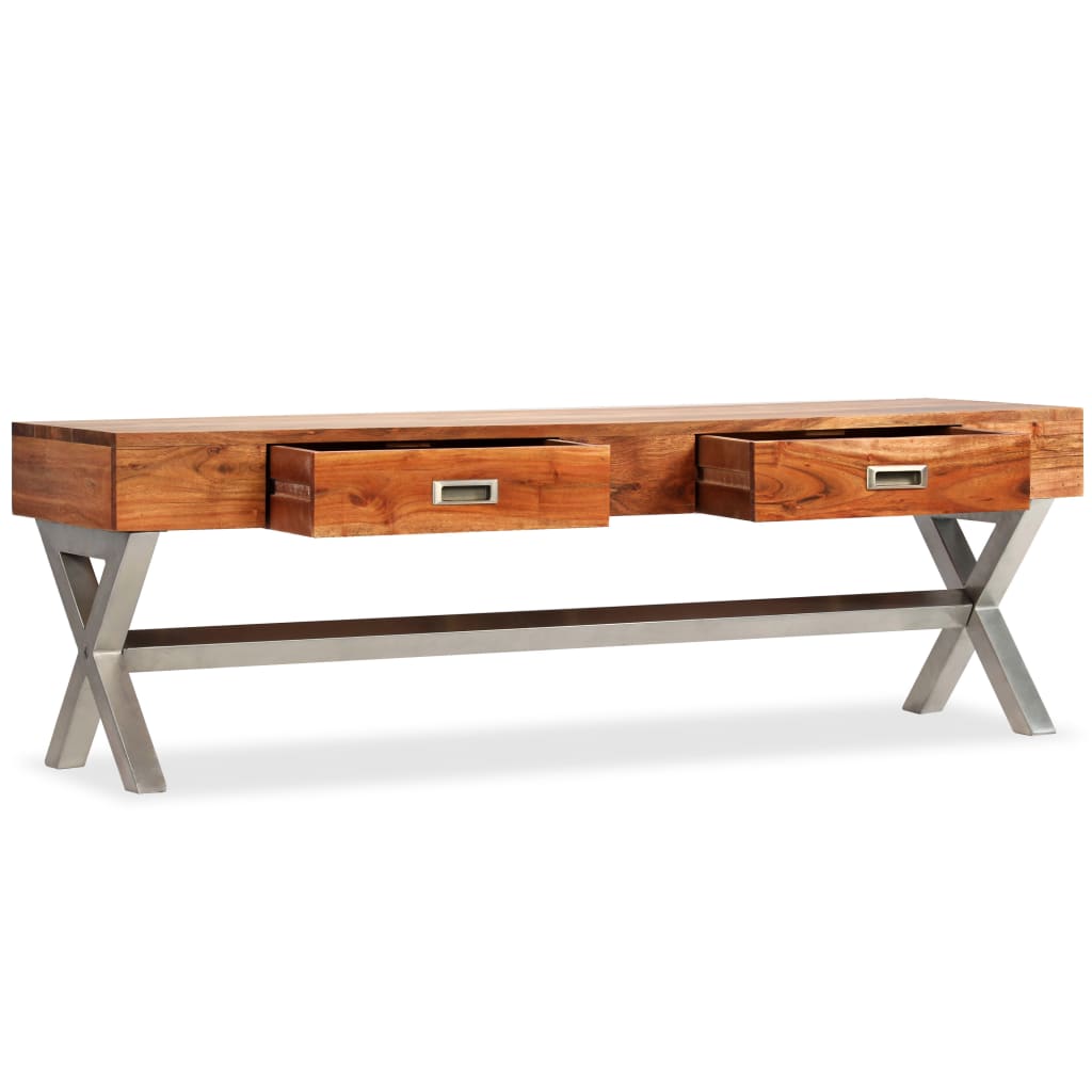 Mobile TV con Cassetti in Massello Acacia 140 cm