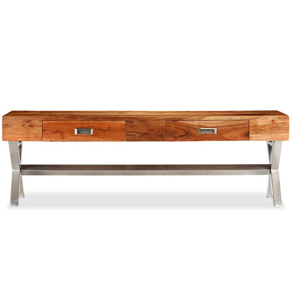 Mobile TV con Cassetti in Massello Acacia 140 cm