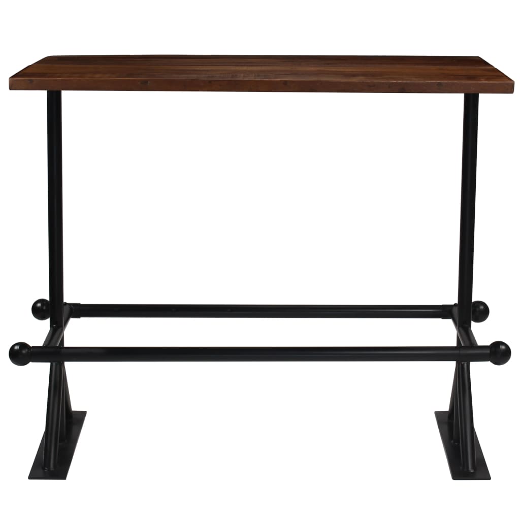 Tavolino da Bar Massello di Recupero Marrone Scuro 150x70x107cm