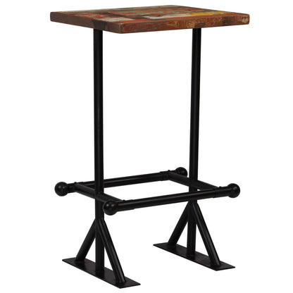 Tavolino da Bar in Massello di Recupero Multicolore 60x60x107cm