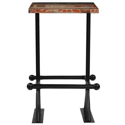 Tavolino da Bar in Massello di Recupero Multicolore 60x60x107cm