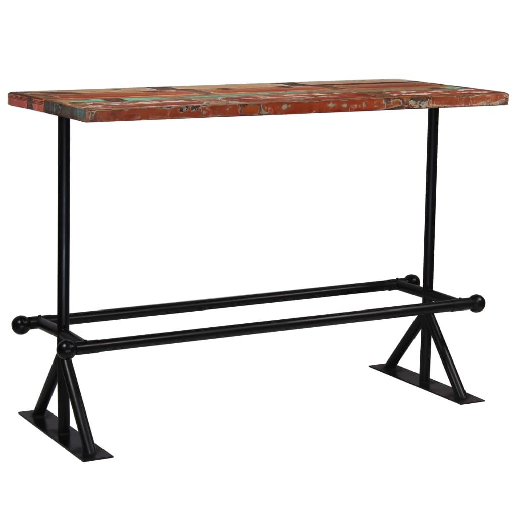 Tavolo da Bar in Massello di Recupero Multicolore 150x70x107 cm