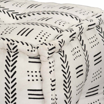 Pouffes Geometrico Grigio e Bianco 40 x 40 x 40 cm Tessuto