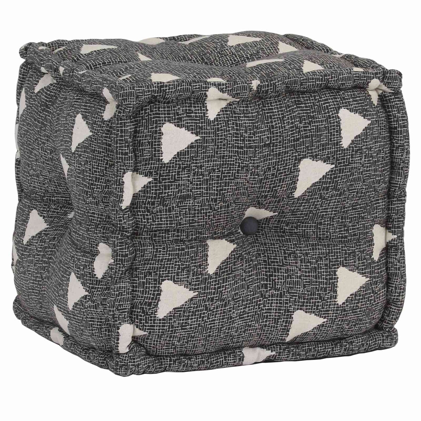 Pouffes Geometrico Grigio e Bianco 40 x 40 x 40 cm Tessuto