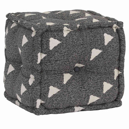 Pouffes Geometrico Grigio e Bianco 40 x 40 x 40 cm Tessuto