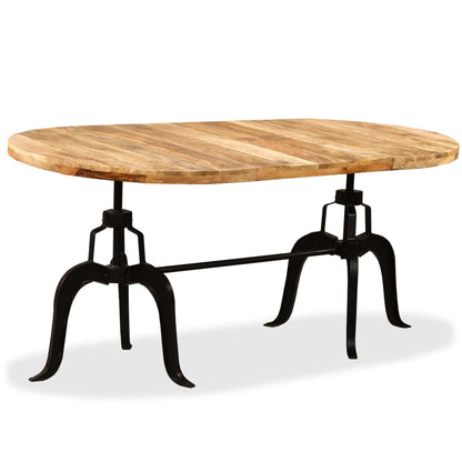 Tavolo da Pranzo in Legno Massello di Mango e Acciaio 180 cm