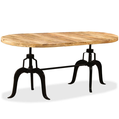 Tavolo da Pranzo in Legno Massello di Mango e Acciaio 180 cm