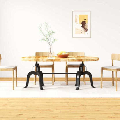 Tavolo da Pranzo in Legno Massello di Mango e Acciaio 180 cm