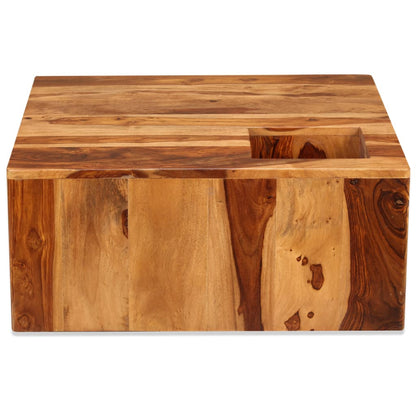 Tavolino da Salotto in Legno Massello di Sheesham 70x70x30 cm