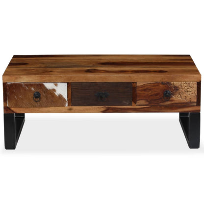 Tavolino da Salotto in Legno Massello di Sheesham 90x50x35 cm