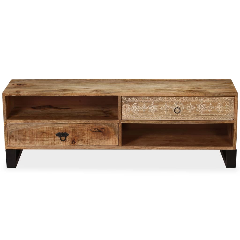 Mobile Porta TV in Legno Massello di Mango 120x30x40 cm