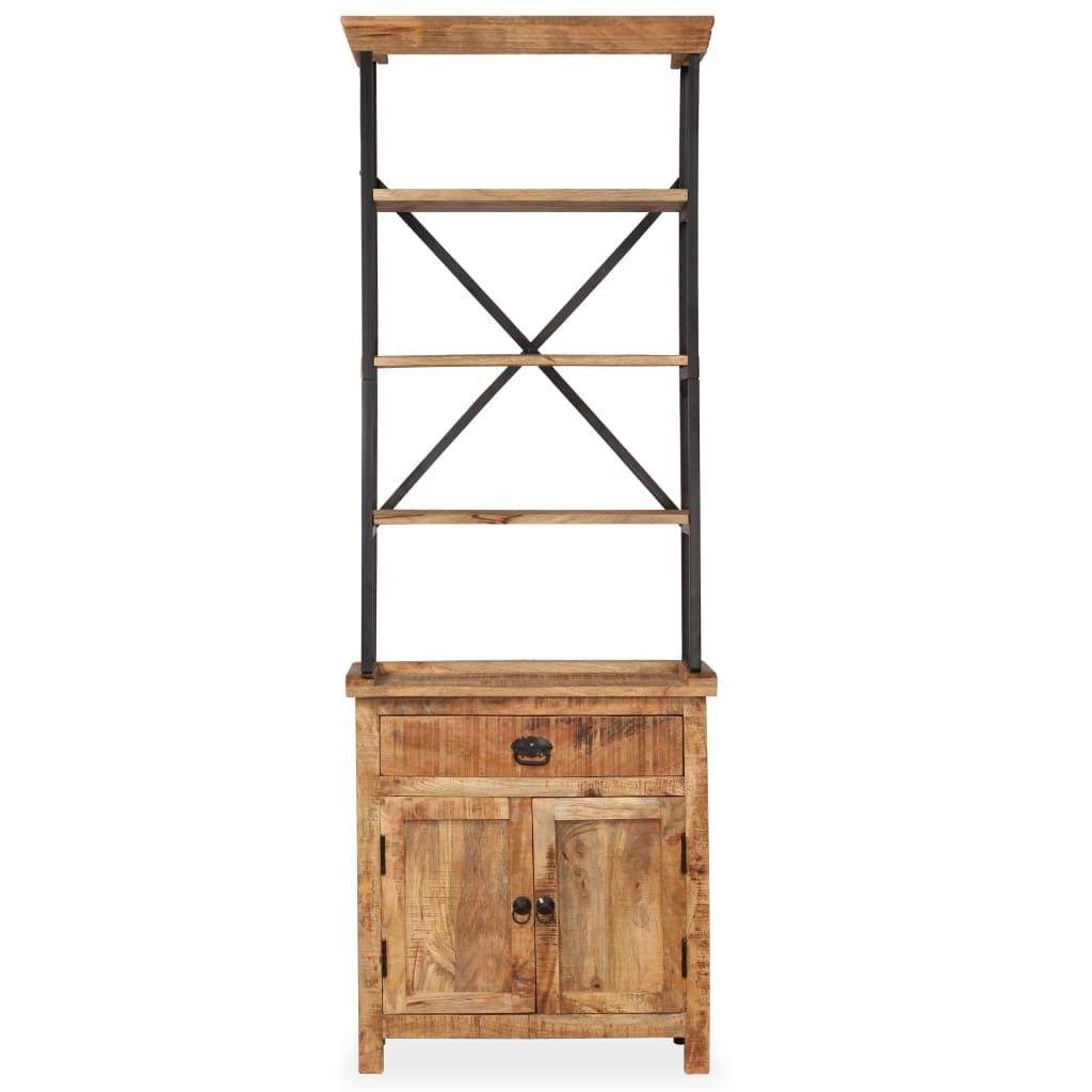 Credenza con Ripiani in Legno Massello di Mango 65x30x180 cm